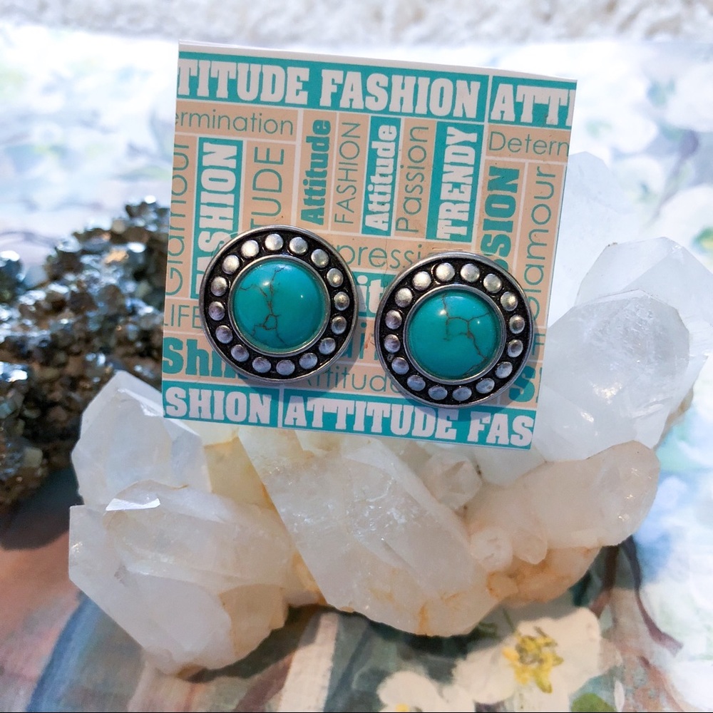 NWOT Montana Silversmiths Faux Turquoise Earrings